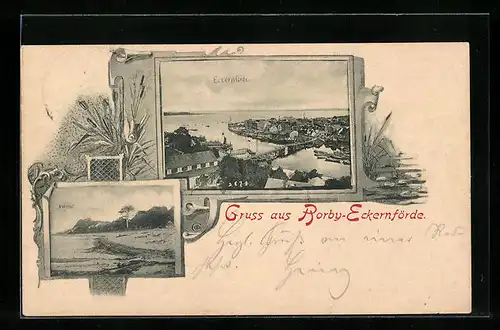 AK Borby-Eckernförde, Ortsansicht Eckernförde, Strandpartie Altenhof