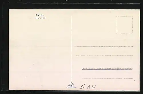 AK Cadiz, Ortsansicht aus der Vogelschau