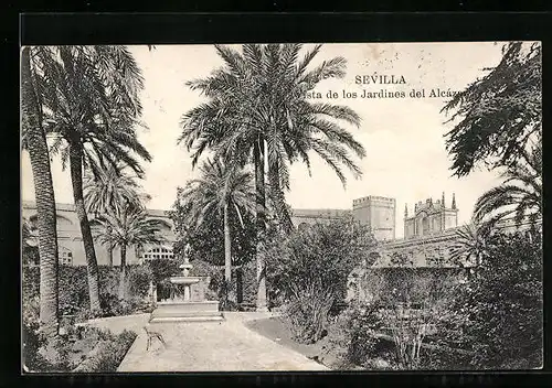 AK Sevilla, Vista de los Jardines del Alcazar