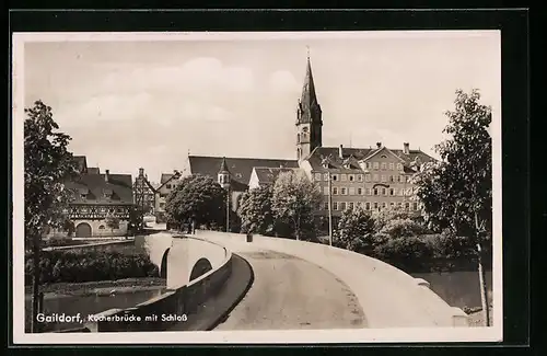 AK Gaildorf, Kocherbrücke mit Schloss