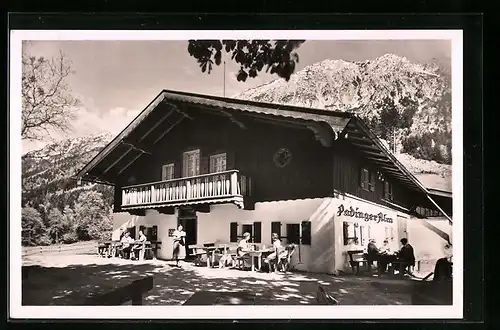 AK Bad Reichenhall, Gasthaus Padinger Alm mit Blick gegen Zwiesel und Staufen