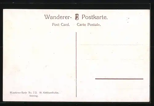 AK Amsteg, Ort mit Bergen und Kirche