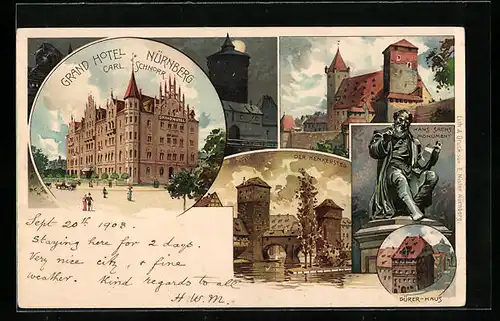 Lithographie Nürnberg, Grand Hotel Carl Schnorr, Der Henkersteg