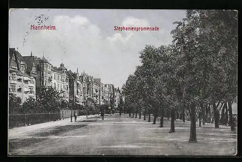 AK Mannheim, Ansicht Stephanienpromenade