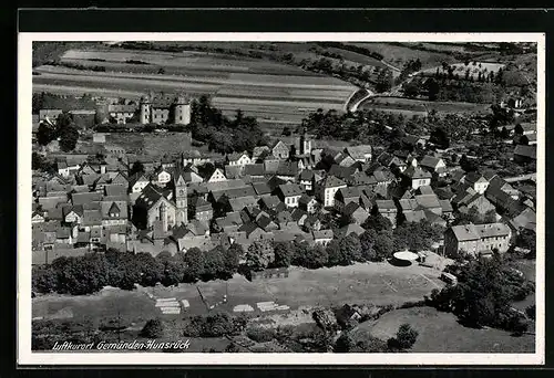 AK Gemünden-Hunsrück, Ortsansicht mit Burg