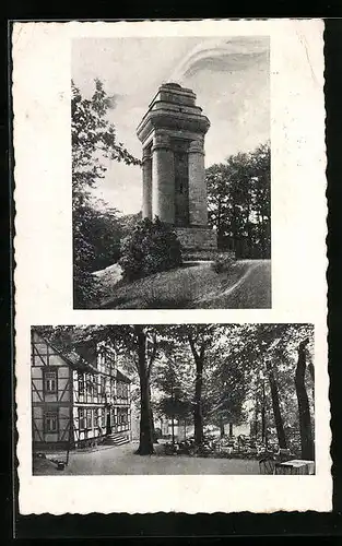 AK Wittmar, Waldgasthaus zur Asse Robert Marschlich, Denkmal