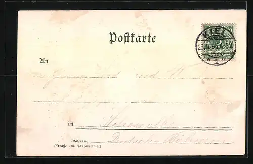 Vorläufer-Lithographie Kiel, 1895, Schleusen bei Holtenau