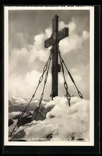 AK Grossglockner, Glocknerkreuz am Gipfel