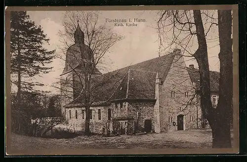 AK Fürstenau i. Hann. an der kath. Kirche