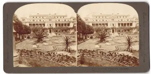 Stereo-Fotografie M.E. Wright, Burnley, Ansicht Frankfurt / Main, Palmengarten