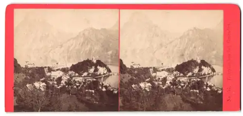 Stereo-Fotografie Baldi & Würthle, Salzburg, Ansicht Traunkirchen bei Gmunden, Ortsansicht