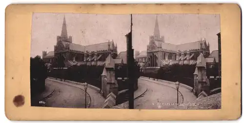 Stereo-Fotografie unbekannter Fotograf, Ansicht Dublin, St. Patricks Cathedral