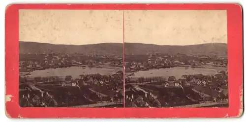 Stereo-Fotografie W. R. Hanson, Ansicht Bergen, Blick überr die Stadt