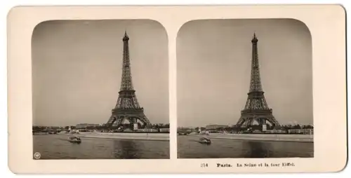 Stereo-Fotografie NPG, Berlin-Steglitz, Ansicht Paris, La Seine et la Tour Eiffel