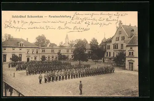 AK Schmorkau, Paradeaufstellung auf dem Schlosshof