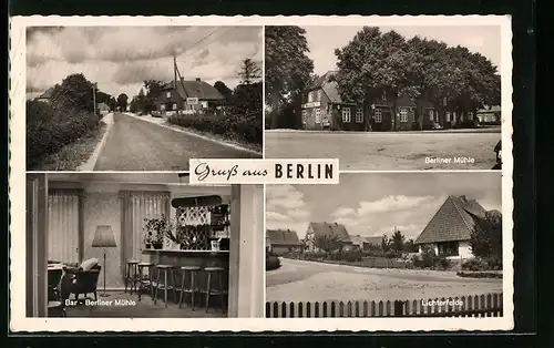 AK Berlin, Platzpartie vor der Berliner Mühle, Lichterfelde, in der Bar Berliner Mühle