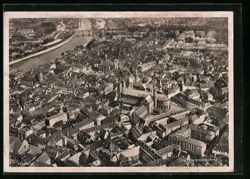 AK Würzburg, Fliegeraufnahme des Ortes