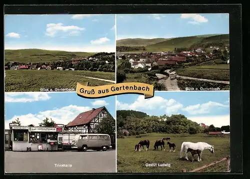 AK Gertenbach, Ortsansicht, Trinkhalle, Gestüt Ludwig