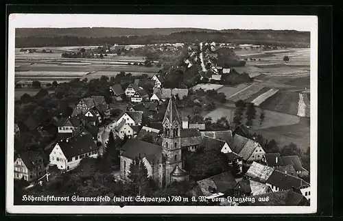 AK Simmersfeld /Württ. Schwarzw., Ortspartie vom Flugzeug aus
