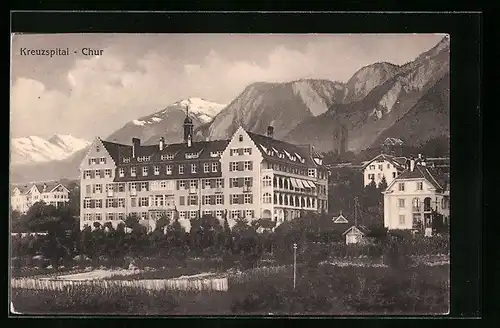 AK Chur, Kreuzspital mit Bergpanorama