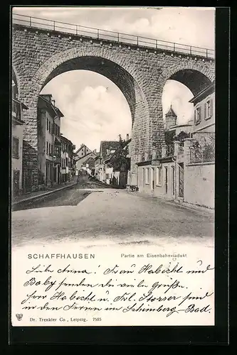 AK Schaffhausen, Partie am Eisenbahnviadukt