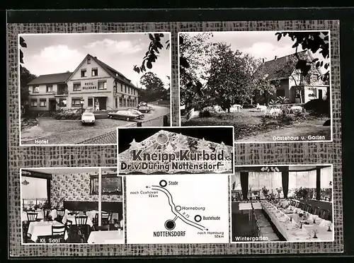 AK Nottensdorf, Hotel-Pension Bellmann, Landkarte