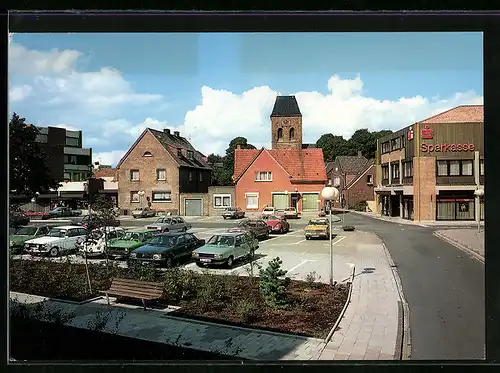AK Papenburg-Aschendorf, Strassenpartie mit Marktplatz und Kirche