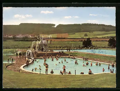 AK Bodenfelde /Weserbergl., Freibad mit Umgebung