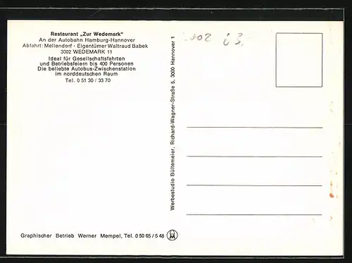 AK Wedemark, Restaurant Zur Wedemark