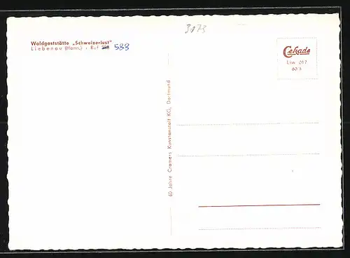 AK Liebenau /Hann., Teilansicht, Waldgaststätte Schweizerlust
