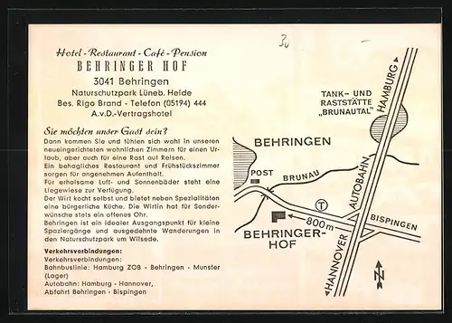 AK Behringen, Hotel-Restaurant Behringer Hof, Lüneburger Heide