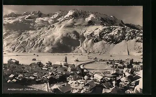 AK Andermatt, Teilansicht im Schnee