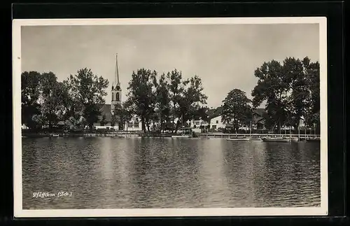 AK Pfäffikon, Teilansicht mit Kirche