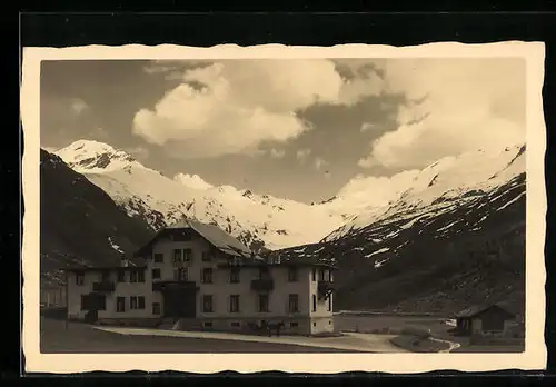 AK Fextal, Hotel Fex, verschneite Berge