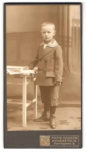 Fotografie Fritz Hacker, Annaberg i. S., Carlsplatz 3, Kleiner Junge im Matrosenanzug