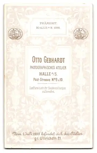 Fotografie Otto Gebhardt, Halle a. S., Poststr. 9-10, Eleganter Herr mit Schnauzbart