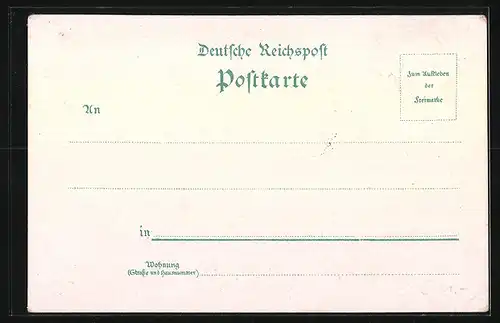 Lithographie Gotha, Schlossberg, Schloss Friedenstein, Landgerichtsgebäude