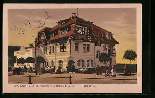 AK Bad Dürrheim, Hotel Krone, Strassenpartie