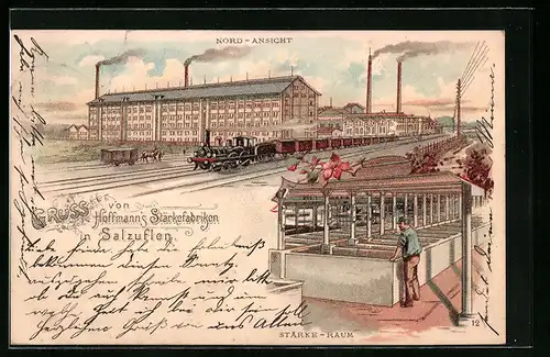 Lithographie Salzuflen, Hoffmann`s Stärkefabriken, Stärke-Raum
