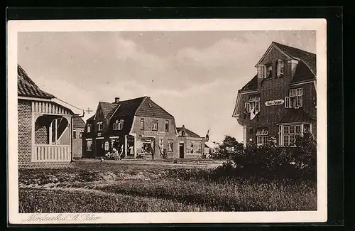 AK St. Peter, Nordseebad, Ortspartie mit Kaufhaus Richter