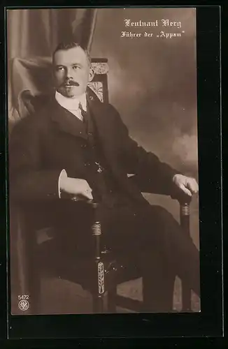 AK Leutnant Berg, Kapitän des Passagierschiffes Appam