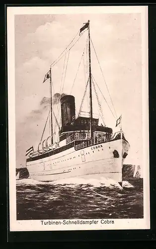 AK Turbinen-Schnelldampfer Cobra macht Fahrt