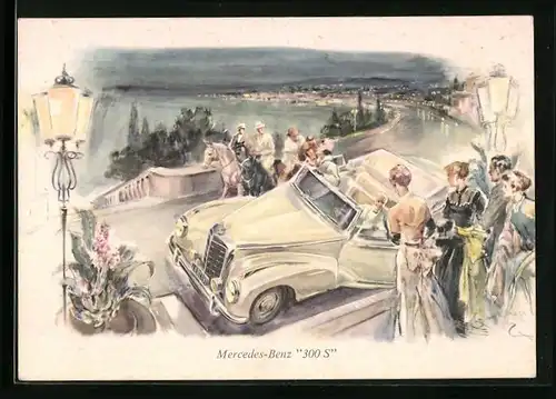 Künstler-AK Mercedes-Benz 300 S