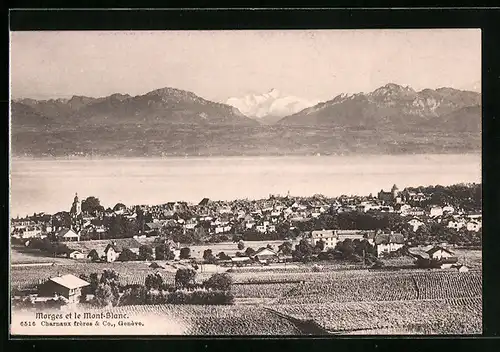 AK Morges, Morges et le Mont-Blanc