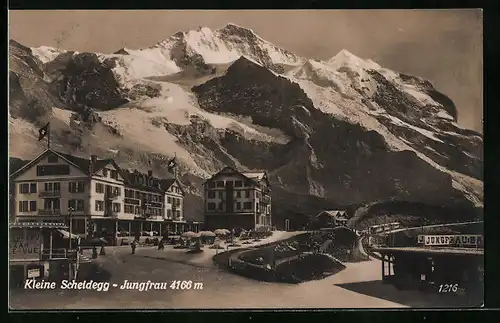 AK Kleine Scheidegg, Ortspartie mit Jungfrau