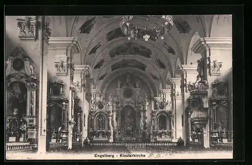 AK Engelberg, Klosterkirche, Innenansicht