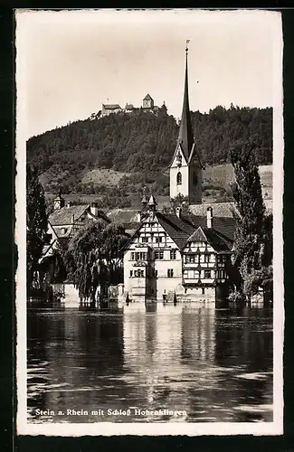 AK Stein a. Rhein, Fluss mit Schloss Hohenklingen