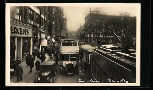 AK Berlin, Verkehr am Dönhoff-Platz, Auto