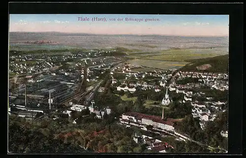 AK Thale i. Harz, Ortsansicht von der Rosstrappe gesehen