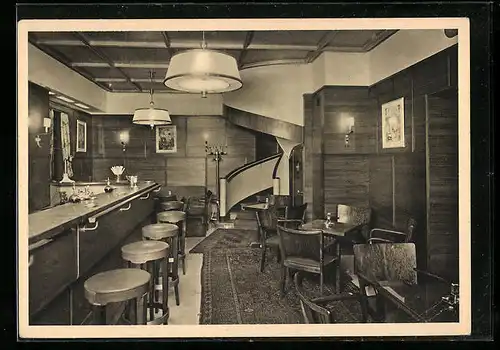 AK München, Hotel Rheinischer Hof, Ansicht der Rheinhof-Bar